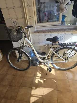 Bicicleta blanca con cesta