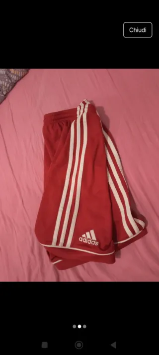 Pantaloncini Adidas bambina rossi