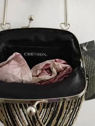 Bolso de fiesta negro con cuentas