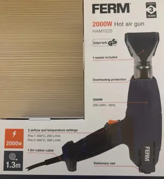 Pistola de calor FERM POWERLINE 2000W