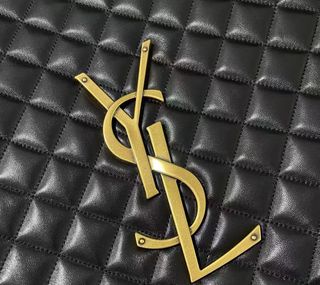 Bolso YSL Negro Acolchado Logo Dorado