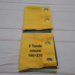 2 Tende Giallo Grigio 140x270