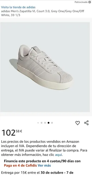 Zapatillas Adidas grises claras TALLA46