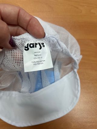 5 Gorras Blancas Rejilla Visera Gary's