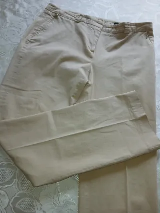 Pantaloni beige gamba dritta taglia L