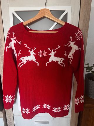 Jersey Navideño Rojo con Renos
