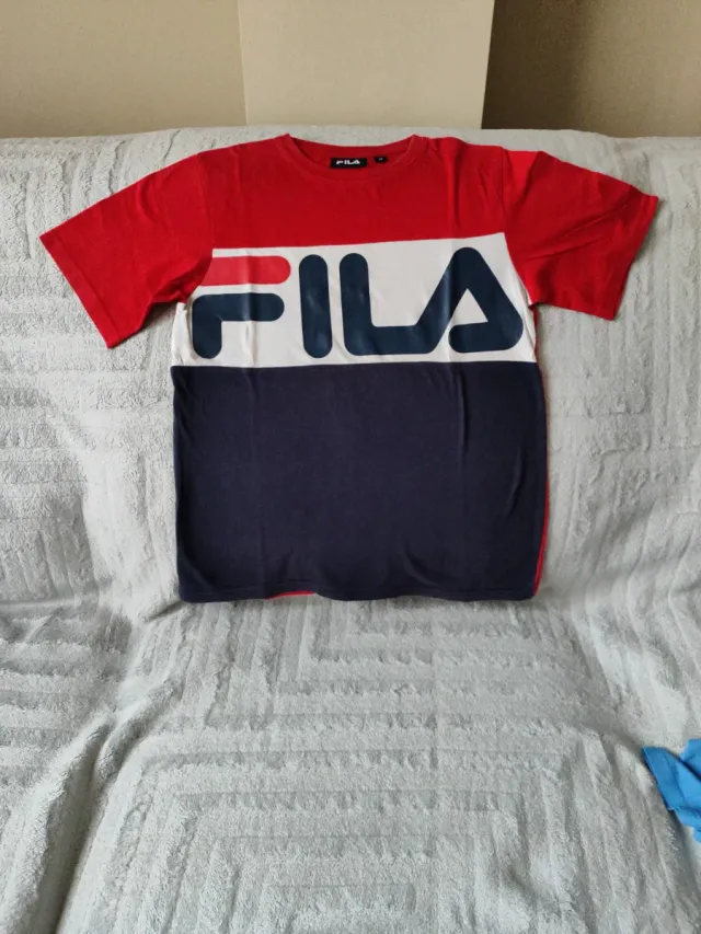 Camiseta Fila niño azul y roja