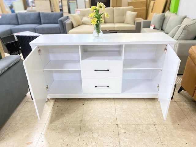 APARADOR MODERNO Y ELEGANTE COLOR BLANCO NUEVO