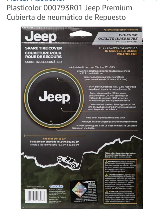 Funda Rueda Repuesto Jeep Gris