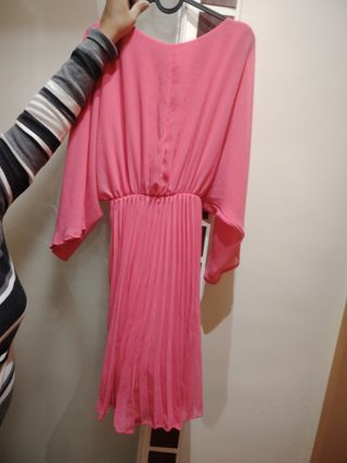 Vestido rosa drapeado