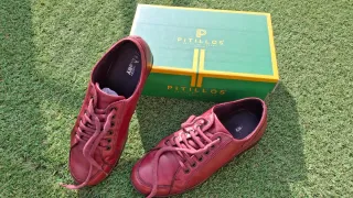 Zapatos Pitillos Burdeos Mujer Cordones