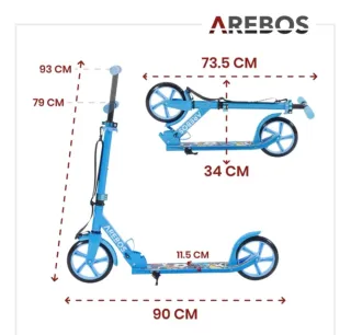 Patinete Arebos City Scooter Azul