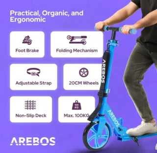 Patinete Arebos City Scooter Azul