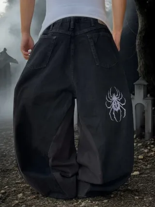 Pantalone baggy pants JNCO style y2k ricamato