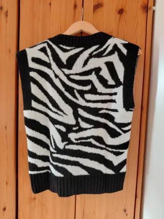 Chaleco de punto mujer estampado cebra