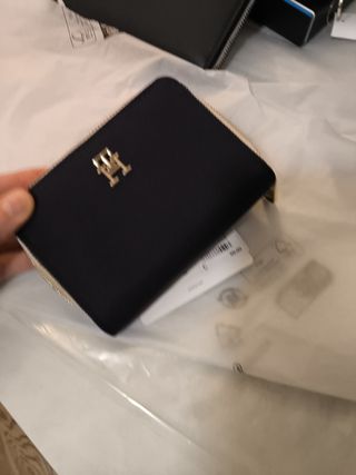 Portafoglio Tommy Hilfiger blu e oro