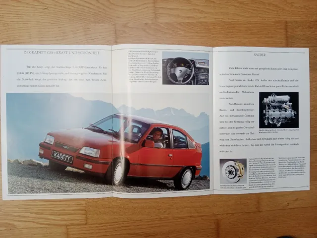 Catalogo Opel Kadett GSI in tedesco.