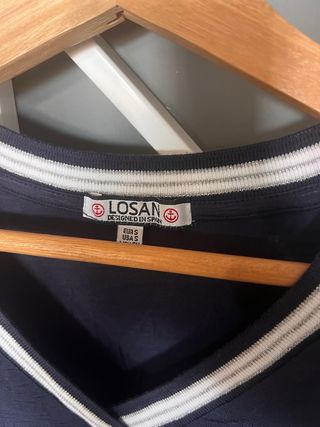 Camiseta tirantes LOSAN azul y blanco