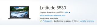 Portátil Dell Latitude 5530. 15'6 p. GARANTÍA