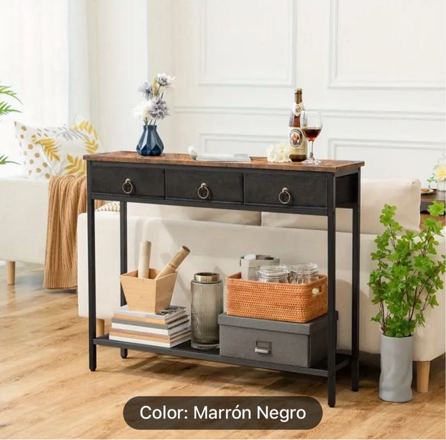 Mueble recibidor madera y metal