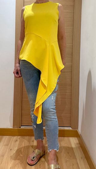 Blusa Zara Amarilla Asimétrica
