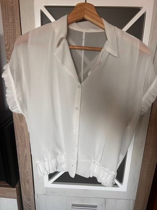 Camisa transparente blanca talla única