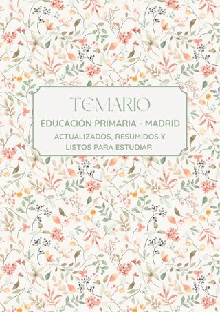 TEMARIO EDUCACIÓN PRIMARIA MADRID