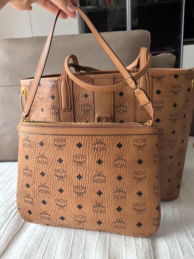 Borsa MCM beige/marrone da donna