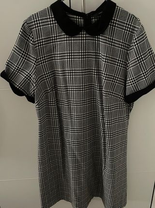 Vestido estampado pata de gallo con cuello Peter P