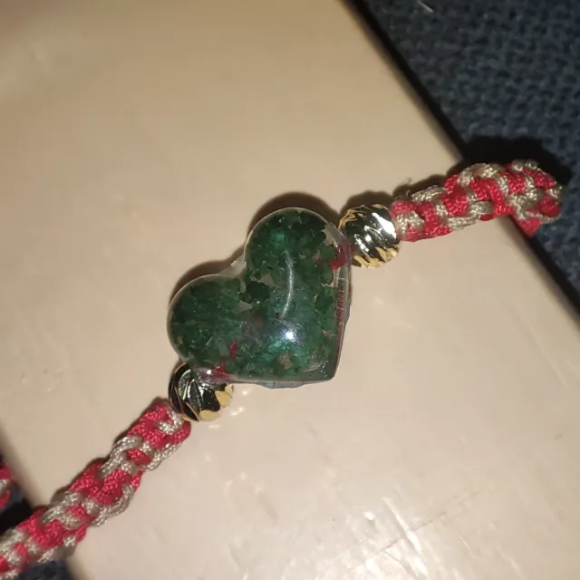Pulsera Corazón Resina Esmeralda. 7⁷