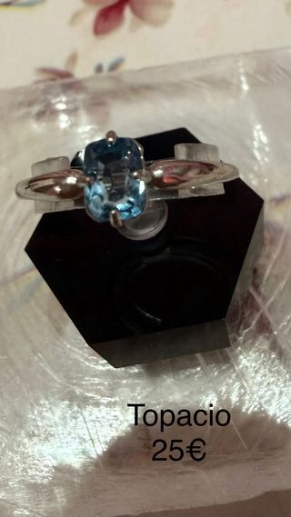 Anillos minerales naturales plata 925 ajustable 