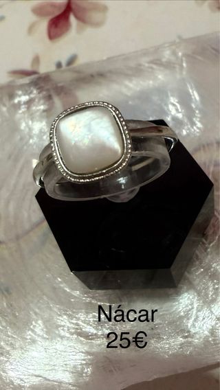 Anillos minerales naturales plata 925 ajustable 
