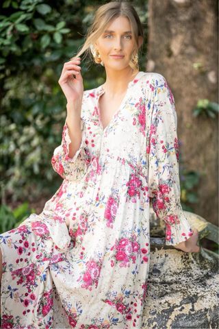 Vestido Largo Boho Floral House of Lakuna Talla XS