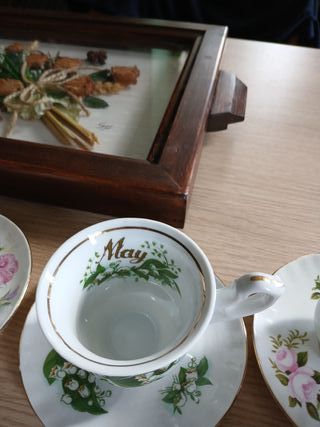 Set 12 Tazze Caffè Mesi Inglesi Porcellana