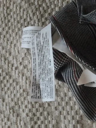 Pantalón lana cuadros gris
