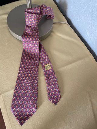 Corbata Hermes Seda Diseño Fleur-de-lis