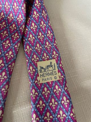 Corbata Hermes Seda Diseño Fleur-de-lis
