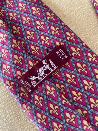Corbata Hermes Seda Diseño Fleur-de-lis