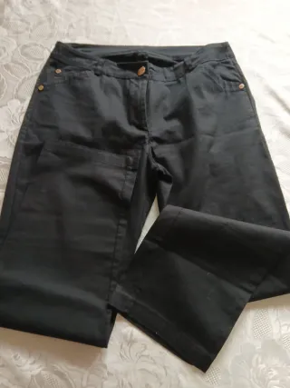 Pantaloni neri gamba dritta taglia L