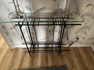 Consolle da ingresso Borgia Conti in vetro e metallo