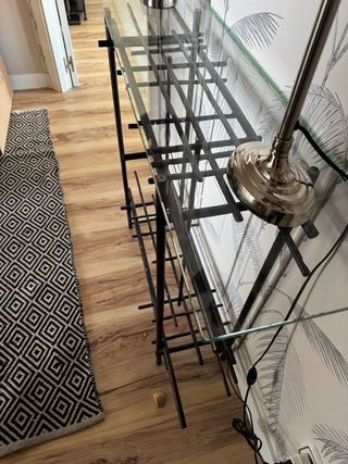 Consolle da ingresso Borgia Conti in vetro e metallo