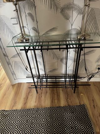 Consolle da ingresso Borgia Conti in vetro e metallo