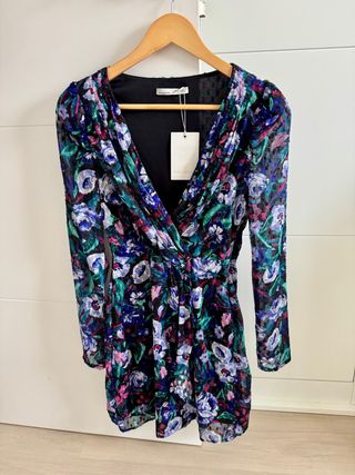 Vestido de fiesta estampado floral Pull&Bear