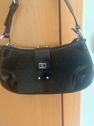 Bolso piel auténtica negro