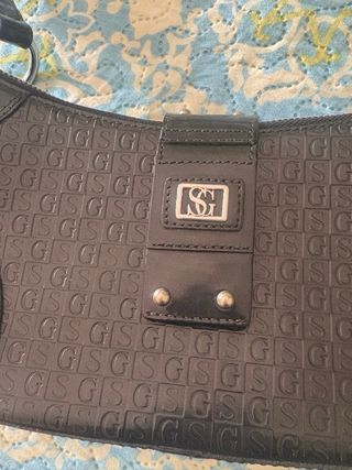 Bolso piel auténtica negro