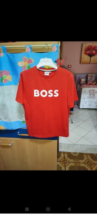 T-shirt Boss Bambino Rossa Taglia 10