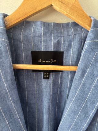 Traje Massimo Dutti Lino Azul Talla 38