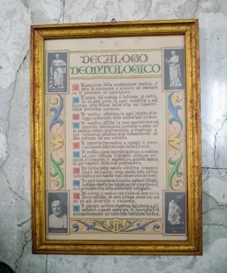 Quadro stampa Decalogo Deontologico Medico