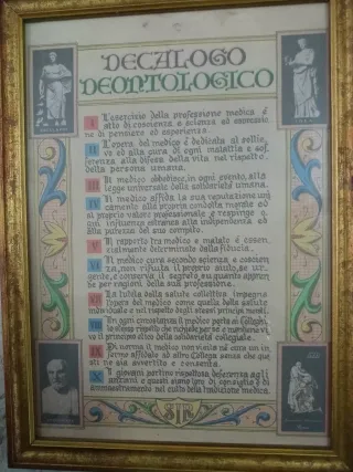 Quadro stampa Decalogo Deontologico Medico