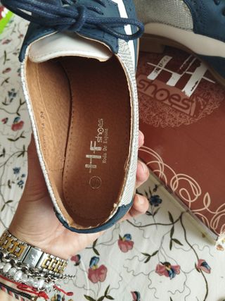 Zapatos Oxford Mujer Azul y Blanco